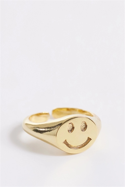 Регулируемое кольцо с печаткой в виде улыбающегося лица артикул 153816926