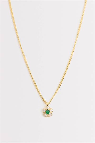 Ожерелье с кристаллами и изумрудными цветами артикул 153816927