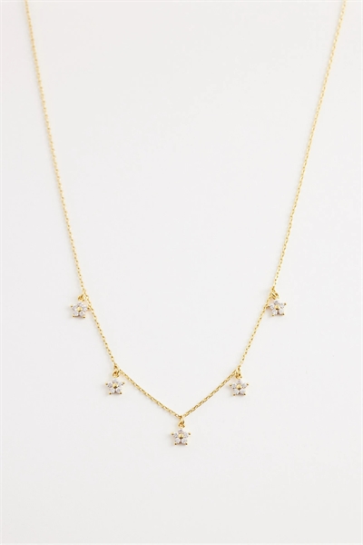 Ожерелье с многокристальным цветком артикул 153816928