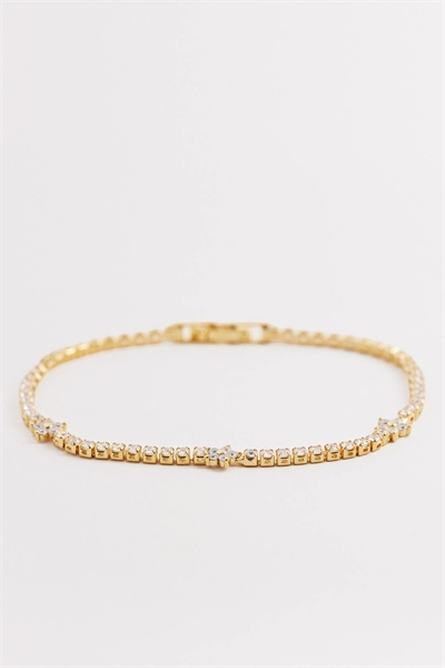 Браслет-теннис с цветочными вставками артикул 153816932