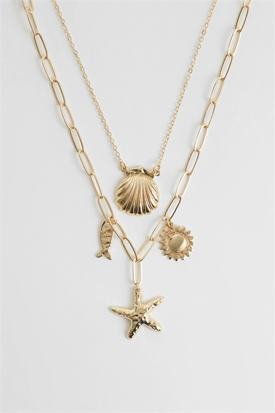 Многорядный кулон с подвесками в виде морских обитателей артикул 155539784