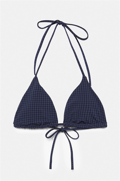 Топ бикини в клетку в форме треугольника артикул 156521484