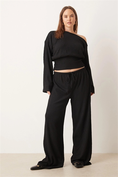 ASOS DESIGN: брюки с широкими брючинами и завязкой на талии с фактурной поверхностью co-ord артикул 150480464