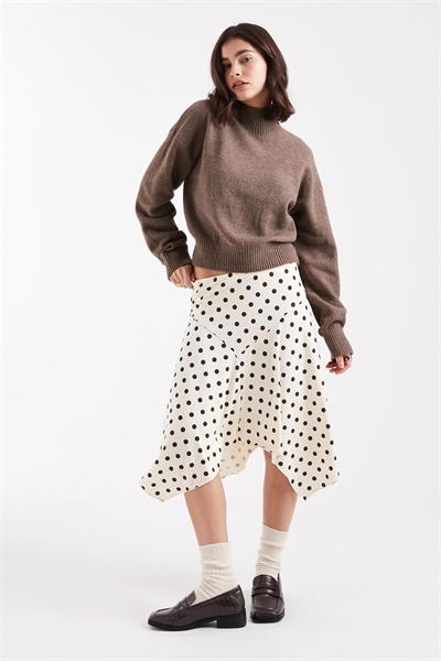 Песочная асимметричная юбка средней длины артикул 152382906