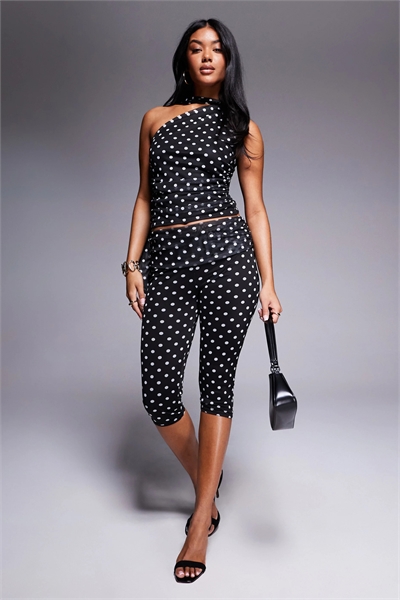 Эксклюзивные брюки-капри с отворачивающимся поясом из эластичной сетки с двойным слоем co-ord артикул 147693201