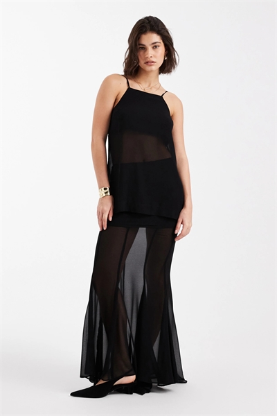 Прозрачная юбка-макси с воланами и «рыбьим хвостом» co-ord артикул 152802479