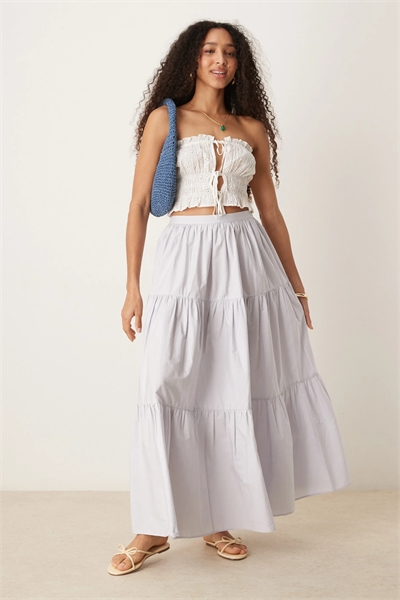 Многослойная юбка-макси в стиле бохо артикул 140053203