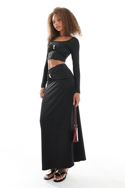 Макси-юбка с золотыми металлическими элементами co-ord артикул 147012390