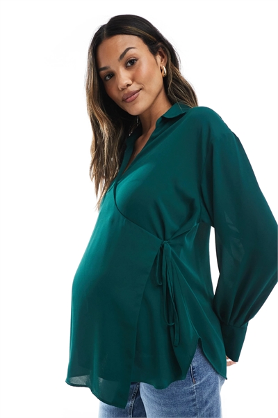 Мягкая рубашка с запахом для беременных от ASOS DESIGN артикул 150429445