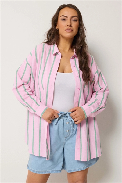 Льняная рубашка в полоску артикул 156610000