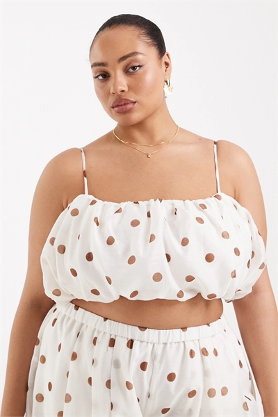 Топ с оборками ASOS DESIGN Curve co-ord артикул 154119257