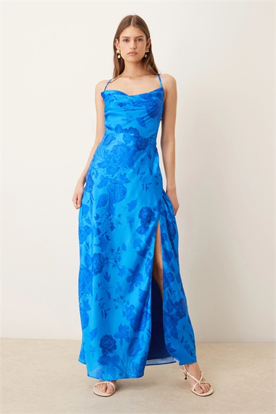 Макси-платье из сатина артикул 153329823