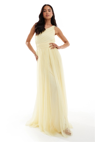 Макси-платье с одним плечом для подружки невесты артикул 142205377