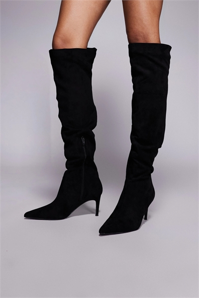 Ботинки до колен на каблуке с заостренным носком от Ellen артикул 147785972