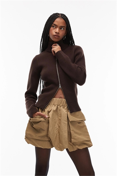 Мини-юбка с карманом и пузырьковым принтом артикул 151304615