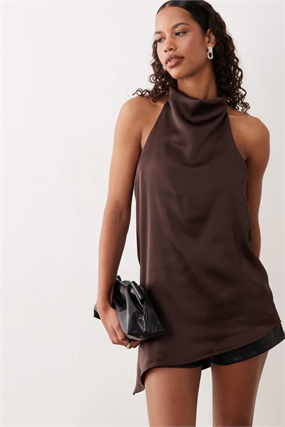 Асимметричная туника с завязками на шее артикул 153019480