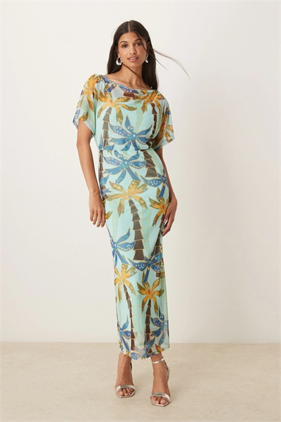 Макси-платье Tilly Off из асимметричной сетки артикул 148262516