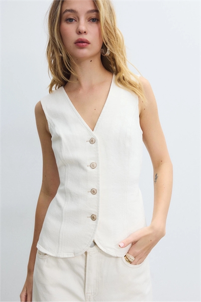 Облегающий топ из денима артикул 156511953