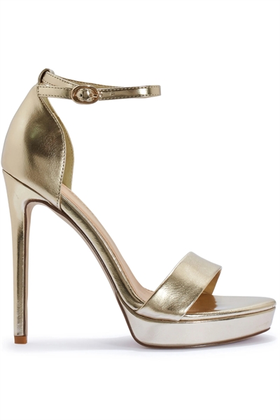 Сандалии с открытым носком, высоким каблуком-шпилькой и ремешком с пряжкой артикул 156517790