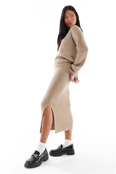 Пушистая юбка средней длины co-ord артикул 138171244