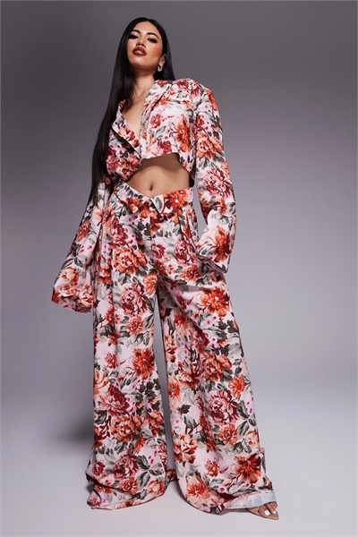 Брюки с широкими брючинами, выполненные в стиле «под льняную ткань» co-ord артикул 139104872