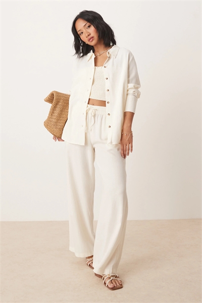 Брюки из льна с широкими брючинами co-ord артикул 139105151
