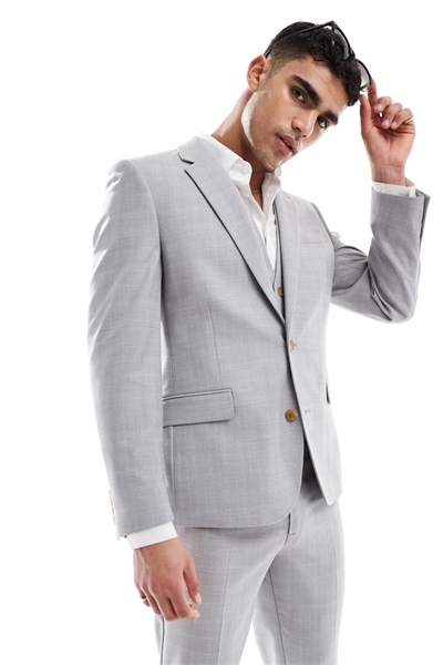 Пиджак-скинни из смешанного льна артикул 139760479