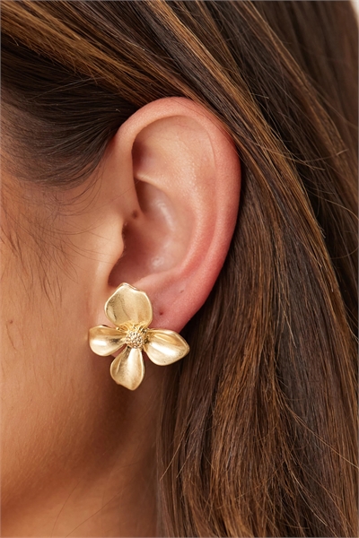 Серьги-гвоздики с небольшим цветочным узором артикул 145947141