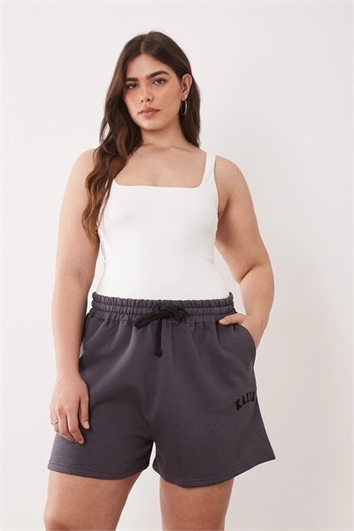 Шорты из флиса с высоким содержанием хлопка и вышитым логотипом co-ord артикул 142045858