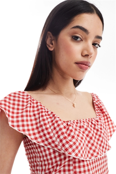 Эксклюзивный короткий пляжный топ Esmee с оборками артикул 142297412