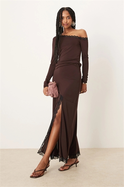 Юбка макси с кружевными вставками co-ord артикул 142822086