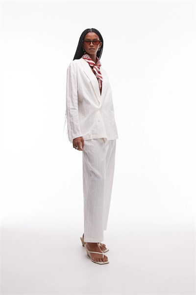 Брюки из смешанного льна с плиссировкой co-ord артикул 143022603