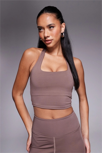 Спортивный жилет с завязками на шее и встроенным бюстгальтером артикул 143144808