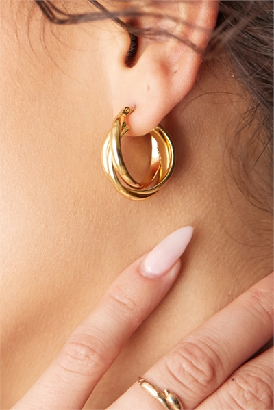 Сцепные кольцевые серьги артикул 143484436