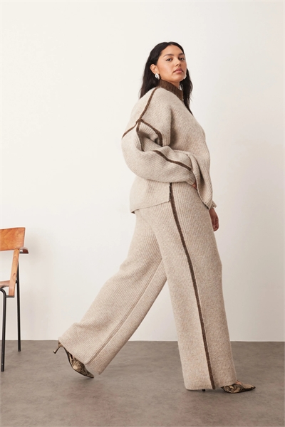 Брюки из плотного ребристого трикотажа контрастного цвета co-ord артикул 144072920