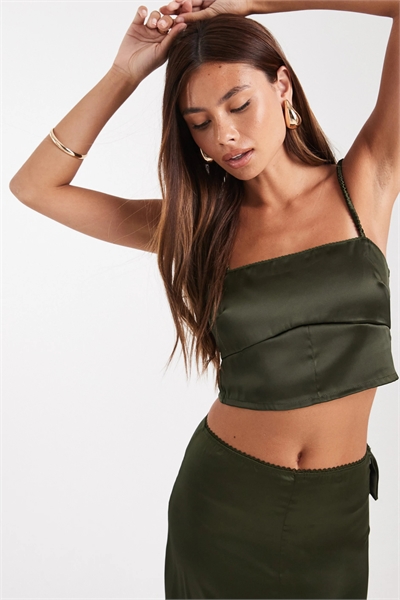 Атласный топ с завязками на спине co-ord артикул 144913639