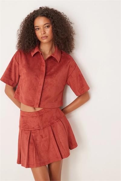 Рубашка прямого кроя из искусственной замши co-ord артикул 147441959