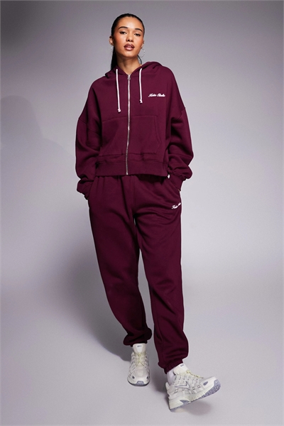 Джоггеры с манжетами и вышитым логотипом, с высоким содержанием хлопка co-ord артикул 147899716