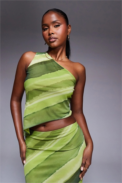 Топ с одним плечом и асимметричным кроем co-ord артикул 148030332