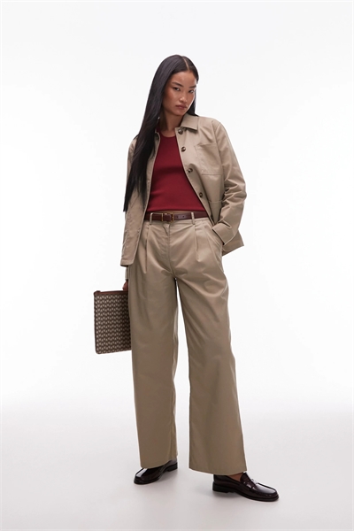 Брюки с широкими брючинами и складками спереди co-ord артикул 148216134