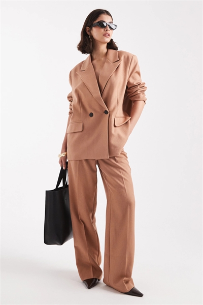 Брюки с широкими штанинами в клетку «елочка», скроенные по фигуре co-ord артикул 148518914