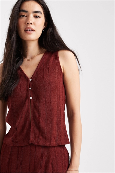 Трикотажный топ без рукавов с полосками co-ord артикул 149110947