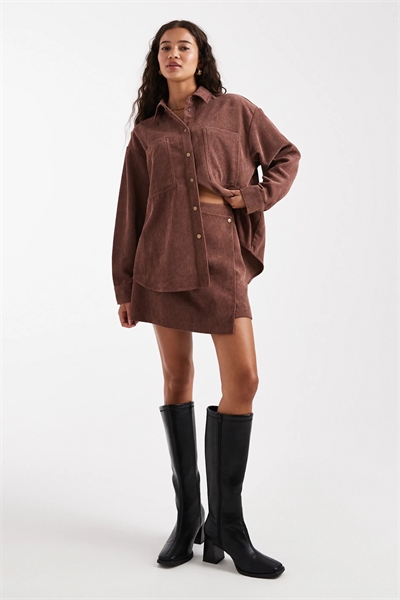 Юбка из вельвета с перехлестом co-ord артикул 148927639