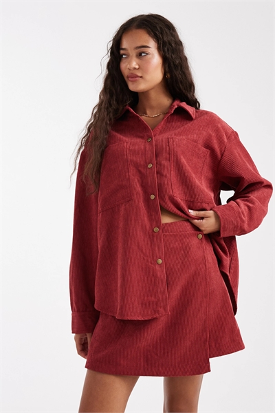 Юбка из вельвета с перехлестом co-ord артикул 148927479