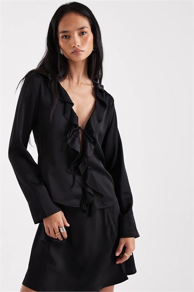 Топ с атласным завязыванием спереди co-ord артикул 149726064