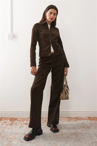 Брюки из вельвета с прямыми брючинами и средней посадкой co-ord артикул 150042956