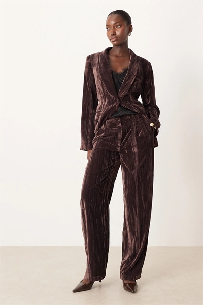Брюки из бархата с высокой талией и прямыми брючинами, скроенные по фигуре co-ord артикул 150703110