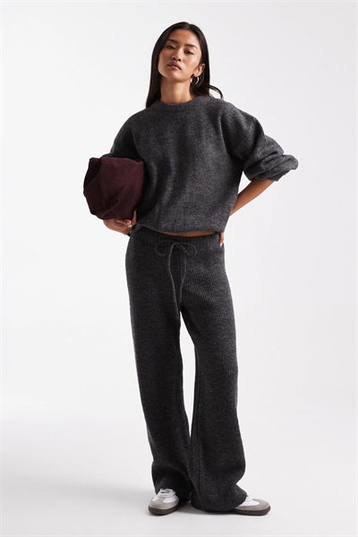 Трикотажные брюки с широкими штанинами и ребристой текстурой co-ord артикул 151701995