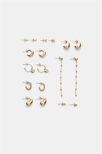 Набор из 9 сережек в форме сердечка и колец артикул 150554903