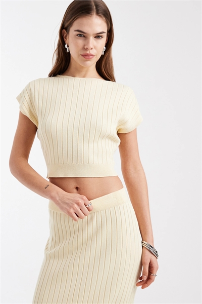 Топ без рукавов из ребристого трикотажа с затянутой талией co-ord артикул 153054131